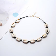 Load image into Gallery viewer, Bohemian Natural Shell Cowrie Necklace for Women Charm Conch Seashell Collar Choker Beach Boho Summer Necklaces Jewelry Collares