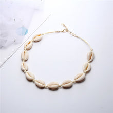 Load image into Gallery viewer, Bohemian Natural Shell Cowrie Necklace for Women Charm Conch Seashell Collar Choker Beach Boho Summer Necklaces Jewelry Collares