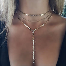 Load image into Gallery viewer, 2020 Layered Necklace Women Choker Gold Moon Necklaces Clavicle Pendant Collier Femme Chain Collares Fashion Party Jewelry Gifts