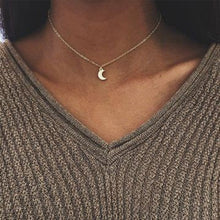 Load image into Gallery viewer, 2020 Layered Necklace Women Choker Gold Moon Necklaces Clavicle Pendant Collier Femme Chain Collares Fashion Party Jewelry Gifts
