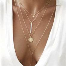 Load image into Gallery viewer, Bohemian Star Moon Cross Heart Pendant Necklace For Women Gold Multi Layer Long Necklaces 2019 Fashion Jewelry Christmas Gift