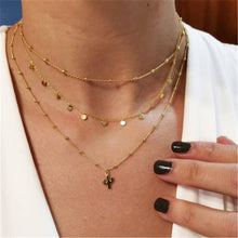 Load image into Gallery viewer, Bohemian Star Moon Cross Heart Pendant Necklace For Women Gold Multi Layer Long Necklaces 2019 Fashion Jewelry Christmas Gift