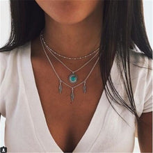 Load image into Gallery viewer, Bohemian Star Moon Cross Heart Pendant Necklace For Women Gold Multi Layer Long Necklaces 2019 Fashion Jewelry Christmas Gift