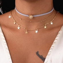 Load image into Gallery viewer, Women Gold Silver Chain Star Choker Necklace Collana Kolye Bijoux Collares Mujer gargantilha Collier Femme