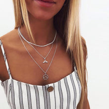 Load image into Gallery viewer, Women Gold Silver Chain Star Choker Necklace Collana Kolye Bijoux Collares Mujer gargantilha Collier Femme