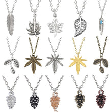Load image into Gallery viewer, Trendy Weed Tree Leaf Necklace Women Simple Cactus Pineapple Nut Maple Leaves Necklaces Pendants Jewelry Drop Shipping Collares